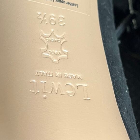 Lewit Made In Italy Womens Black Suede Block Heel Size 39.5 - Picture 7 of 8